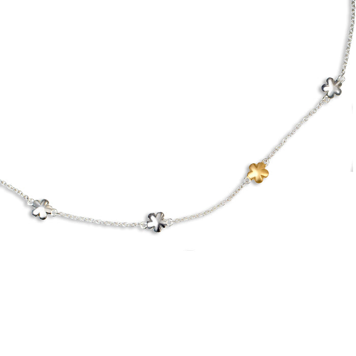 Trove sterling silver flower and chain necklace