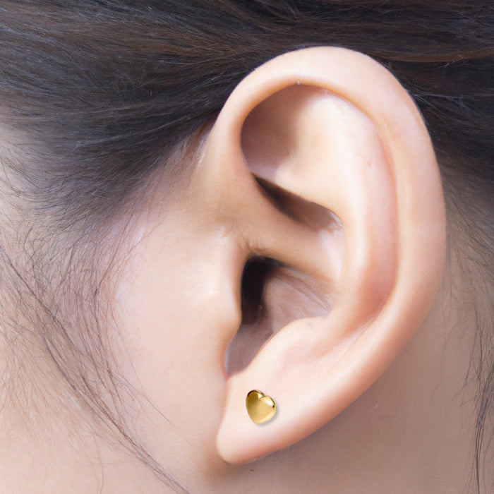 Trove domed heart gold earrings