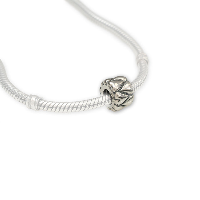 Trove sterling silver pillow heart bead